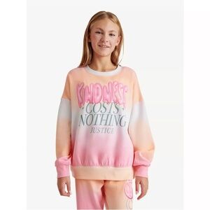 Justice Girls EDF Fleece Crew, Size Large (12/14), Standard Fit, Colorful
